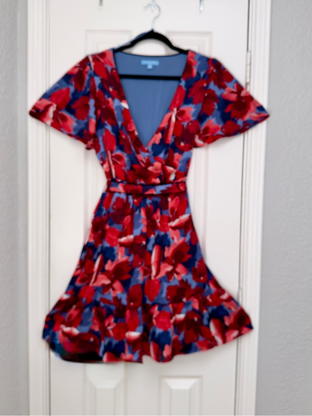 Draper James Red & Blue Floral Wrap Dress